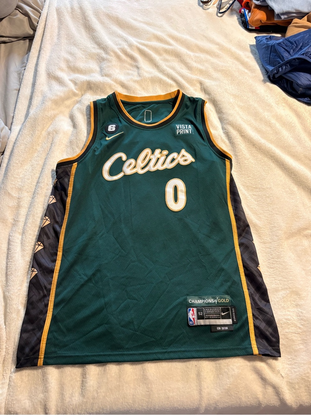 Jayson Tatum Authenticated Celtics Green & Gold Basketball Jersey Sz 52